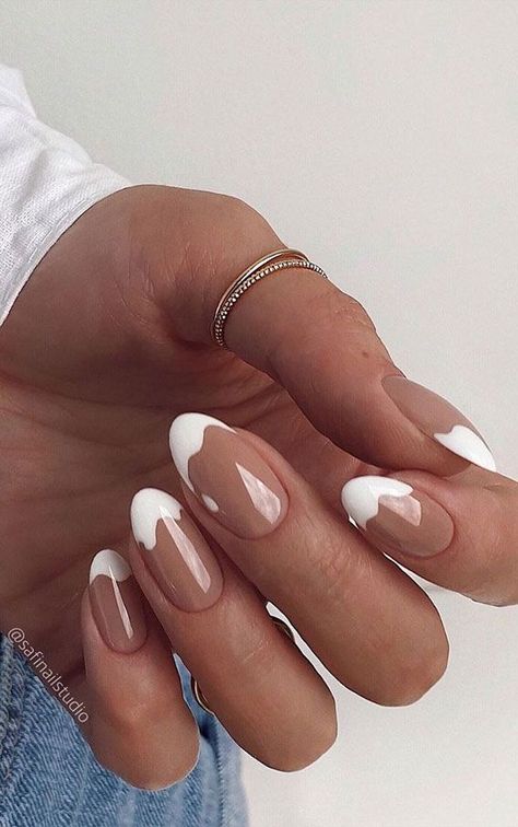 2d Nails, White Tip Nails, Chic Nail Designs, Minimal Nails, Minimalist Nails, Dream Nails, Fire Nails, Funky Nails, Pretty Acrylic Nails