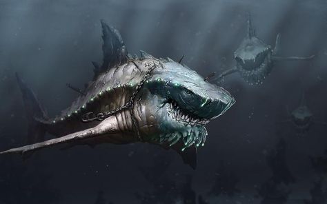 Imgur: The magic of the Internet Monster Shark, Evelynn League Of Legends, Megalodon Shark, Beast Creature, Shark Art, Fantasy Beasts, 다크 판타지, Fantasy Monster, Sea Monsters