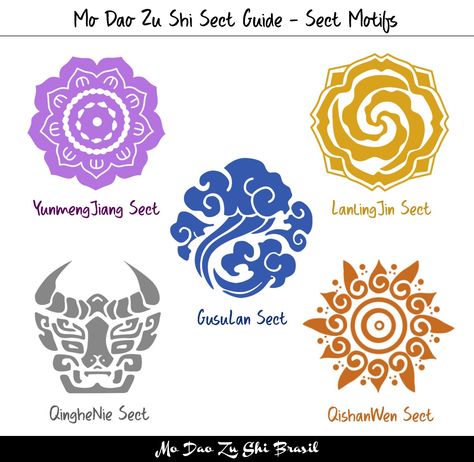 Mo Dao Zu Shi (Grandmaster of Demonic Cultivation) Clan/Sect Symbol in donghua series Soul Cards, Mo Dao Zu Shi, Creative Class, Jimin Fanart, Ying Yang, Heaven's Official Blessing, Zentangle Art, Manga Comics, Portrait Art