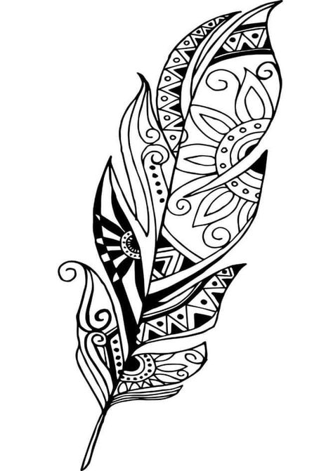 Feather Zentangle, Free Cricut Images, Animal Tattoo Ideas, Armband Tattoos, Polynesian Tattoo Designs, Zen Doodle Patterns, Drawing Examples, Laser Engraved Ideas, Mandala Design Pattern