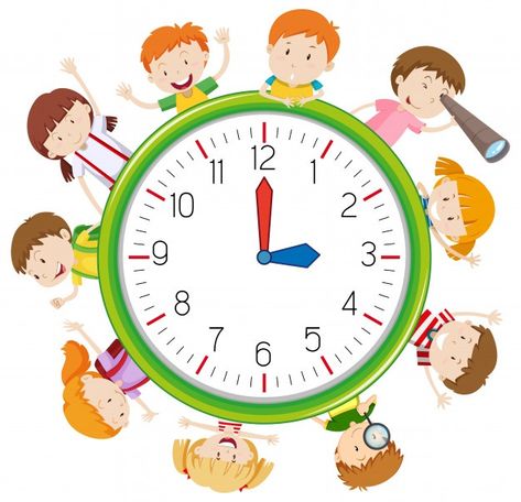 Children on clock template Free Vector | Free Vector #Freepik #freevector #technology #circle #children #template Math Clock, Clock Clipart, Clock Template, Belle And Boo, Kids Cartoon Characters, Cute Clock, Flower Clock, School Template, School Frame