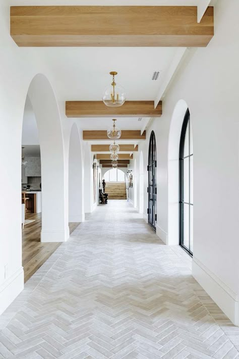 Utah Style, Hallway Inspiration, Hallway Designs, Hallway Design, Escape Plan, Spanish Style Homes, Modern Mountain, Built In Desk, Spanish Colonial