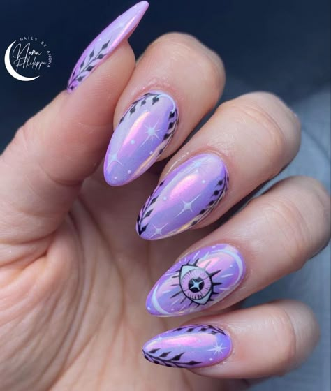 Witchy Looks, Celestial Nails, I Love Disney, Beach Nail Art, Witch Nails, Witchy Nails, Celestial Design, Halloween Acrylic Nails, Love Disney