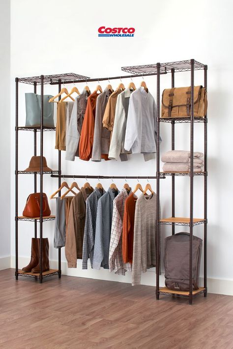 closet organizer Dressing Room Ideas On A Budget, Garfield Bedroom, Homemade Closet Ideas, Room To Closet Convert, Spare Bedroom Closet Ideas, No Closet Solutions Bedroom, Spare Bedroom Into Walk In Closet, Highrise Apartment, Wire Closet Systems