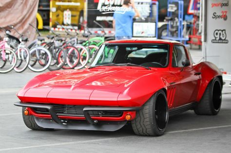 Pro Touring 66' Widebody Corvette Stingray C2 Corvette, 1965 Corvette, Corvette C2, Classic Corvette, Chevrolet Corvette Stingray, Custom Muscle Cars, Corvette Stingray, Chevy Corvette, Rat Rods