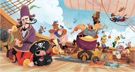 Cartooning 4 Kids, Pirate Illustration, Pirates Illustration, Book Illustration Layout, Pirate Books, Children's Book Characters, Books Illustration, Story Books Illustrations, Illustration Art Kids