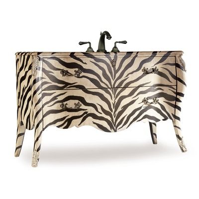 Cole & Company Gabrielle Sink Chest | Wayfair Zebra Bathroom, Animal Print Furniture, Zebra Painting, Unique Bathroom Vanity, Modern Chests, Painted Chest, Contemporary Bathroom Vanity, Furniture Catalog, American Furniture