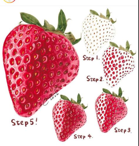 Draw Strawberry, Strawberry Drawing, Fruit Art Drawings, Strawberry Watercolor, Strawberry Art, Learn Watercolor Painting, Fruits Drawing, Learn Watercolor, Watercolor Food