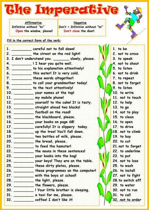 The Imperative - English ESL Worksheets for distance learning and physical classrooms I Dont Understand You, Imperative Sentences, English Grammar Exercises, English Teaching Materials, Grammar Exercises, Teaching English Grammar, Verb Worksheets, English Grammar Worksheets, English Activities