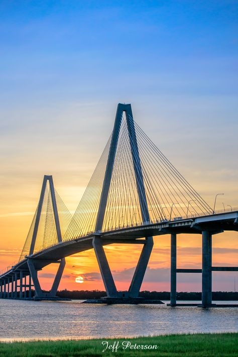 Charleston Bridge, Charleston Art, Sky Bridge, Bridge Over Troubled Water, Long Way Home, Smiling Faces, Oil Painting Texture, Bridge Design, Low Country