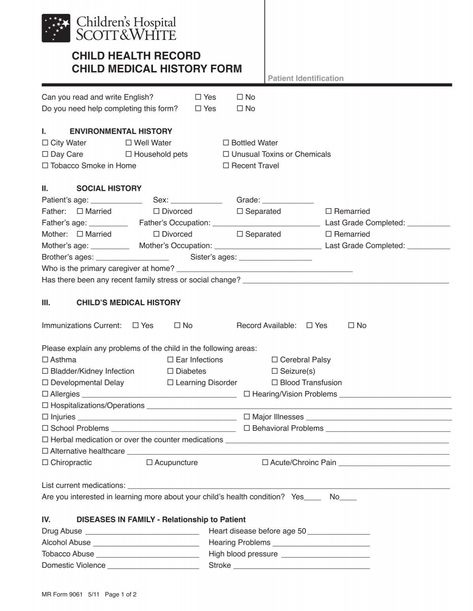 CHILD HEALTH RECORD CHILD MEDICAL HISTORY FORM Medical History Form, Doctors Note Template, Learning Disorder, Health Record, Call With Boyfriend Screen, Hearing Problems, Cultural Beliefs, Video Call With Boyfriend Screen, Rest Up