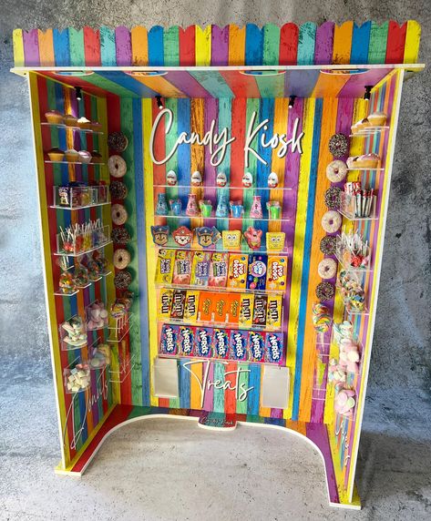 LED Candy Cart LED Candy Kiosk 5.5ft kids size, Sweet Cart, Sweet Kiosk, Candy Display, Kids Candy Kiosk Sweet Display Candy Carts Ideas Display, Trunk Show Display, Candy Station Ideas, Candy Photo Booth, Claires Store, Candy Kiosk, Candy Shack, Kids Store Display, Candy Store Display