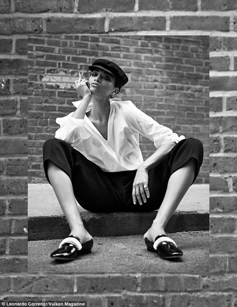 Sitting On Sidewalk, White Shots, Shanina Shaik, Studded Shoes, Human Reference, Studded Boots, Cool Poses, White Outfits, Thigh Highs