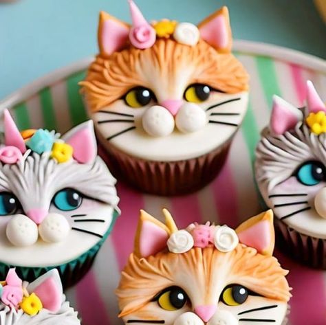 Cherrybalm Blossoms on Instagram: "Amazing Cat Cupcake Idea!!!! #positivevibes #cat #cupcakes" Cat Cupcakes Ideas, Kitten Cupcakes, Kitty Cupcakes, Dog Cupcakes, Cat Cupcakes, Bunny Cupcakes, Animal Cupcakes, Best Sugar Cookies, School Treats