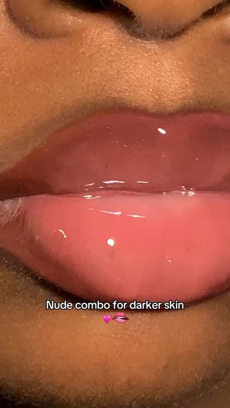 @ritaonsaturnNude Lip Combos Lip Combos For School, Cute Glossy Lips, Lip Combos For Black Women Small Lips, Lip Combo For Caramel Skin, Cute Lip Combos Brown Skin, Lip Combos For Caramel Skin, Pink Lip Liner Black Women, Pink Lip Liner And Gloss Combo, Ombre Lip Combos For Dark Skin