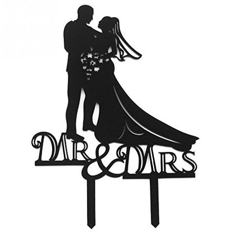 USASALES Mr and Mrs Bride and Groom Cake Topper Wedding Decorations by UsaSales Seller ** Visit the image link more details. (This is an affiliate link) #CakeDecorations Romantic Cake Topper, Kissing Bells, Romantic Cake, Silhouette Wedding Cake, Wedding Cake Topper Silhouette, Mr Mrs Cake Toppers, Bride And Groom Silhouette, Silhouette Wedding, Romantic Drawing