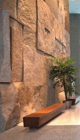 Living Room Stone Accent Wall, Sandstone Interior, Stone Walls Interior, Stone Wall Design, Stone Wall Cladding, Stone Cladding, Lobby Design, Interior Wall Design, Wall Cladding