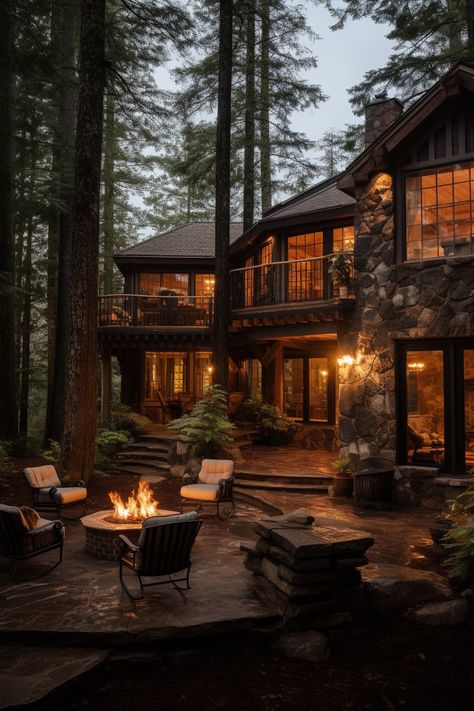 Mountain Dream Homes, Cabin Aesthetic, Forest Cottage, Chalet Design, Forest Home, Cabin Exterior, Dream Life House, Casa Vintage, Beautiful Forest