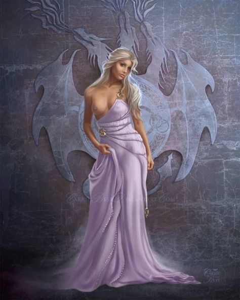 Daenerys in a Qartheen Dress, Art by: Carrie Best Daenerys Targaryen Art, Game Of Thrones Artwork, Modele Fitness, Got Characters, Game Of Thrones Dragons, Targaryen Art, Asoiaf Art, Gra O Tron, Game Of Thrones Art