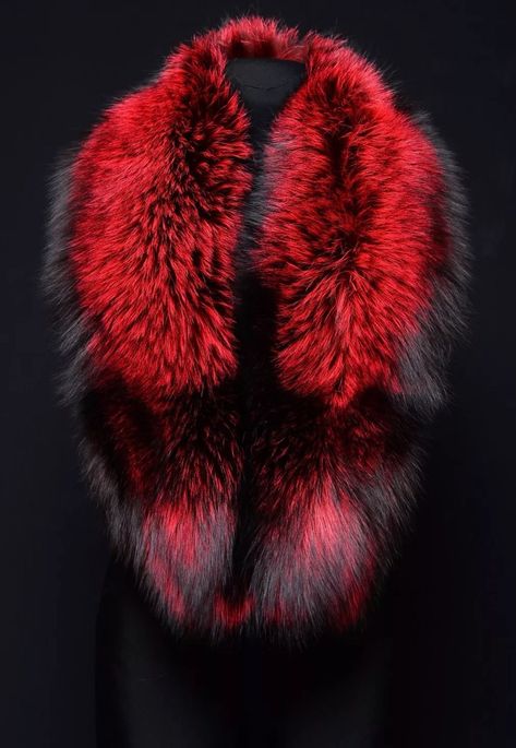 Candy Red Fur Collar / istylebysonia Fur Shoulder Wrap, Vulpes Vulpes, Red Shawl, Red Fur, Fluffy Sweater, Shoulder Wrap, Stole Scarf, Fur Scarf, Red Candy