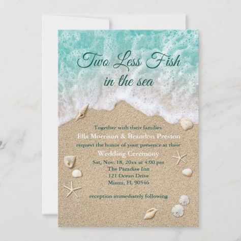 Marine Wedding, Nautical Wedding Invitations, Beach Theme Wedding Invitations, Fish In The Sea, Sea Wedding, Couples Shower Invitations, Beach Wedding Invitations, Destination Wedding Invitations, Beach Theme Wedding