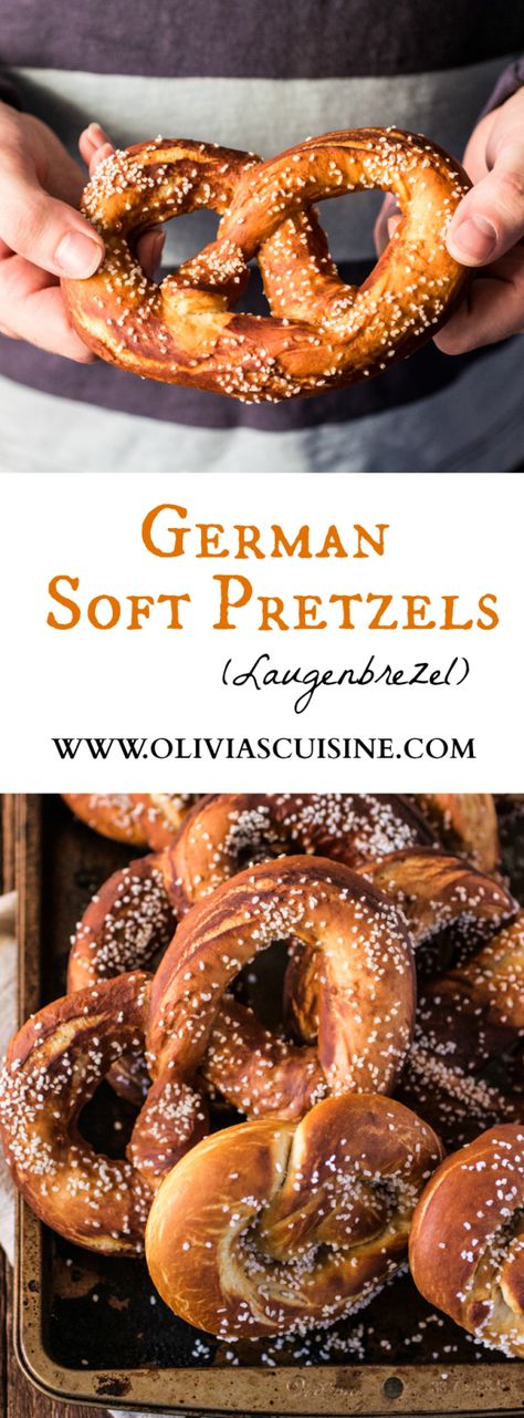 German Soft Pretzels (Laugenbrezel) | www.oliviascuisine.com | Oktoberfest is here and I'm sure you're looking for a good pretzel recipe to go with all that beer! ;-) German Soft Pretzel Recipe, Soft Pretzels Recipe, Pretzel Recipe, Soft Pretzel Recipe, German Bread, German Foods, Oktoberfest Food, German Baking, Homemade Soft Pretzels