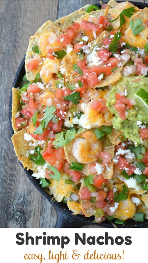 Seafood Nachos, Shrimp Nachos, Best Salsa Recipe, Recipe For Shrimp, Nachos Recipe Easy, Easy Salsa Recipe, Baked Shrimp Scampi, Fresh Guacamole, Grilled Shrimp Recipes