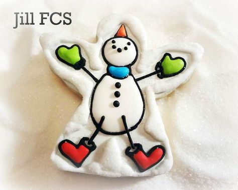 Hanukkah Baking, Angel Cookies, Christmas Salads, Snowman Snow, Snowman Cookies, Iced Sugar Cookies, Winter Cookie, Christmas Cake Decorations, Snow Angel