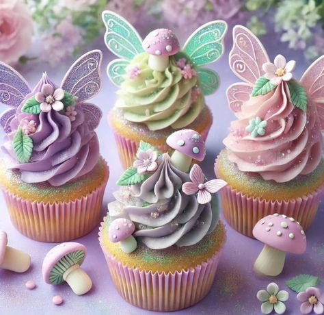 Fairies Cake Ideas, Fairy Themed Desserts, Fairy Baking Ideas, Fairy Birthday Food, Fairy Birthday Food Ideas, Fairy Themed Dessert Table, Cupcakes Girls Birthday, Fairies Birthday Party Ideas, Fairy Birthday Treats