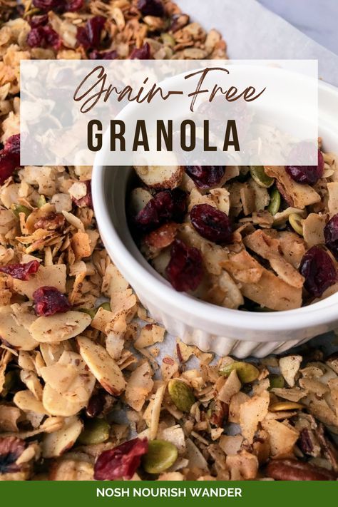 If you love a delicious, crunchy snack but want to maintain a healthy lifestyle, try this Easy Grain-Free Granola recipe! It is full of nutritious ingredients that will give you energy and is super tasty! Nut Granola Recipe Grain Free, Nut Granola Recipe, Grain Free Granola Recipe, Paleo Granola Recipe, Paleo Granola, Grain Free Diet, Nut Granola, Grain Free Granola, Raw Pumpkin Seeds