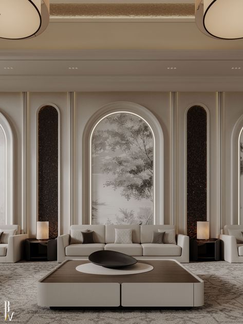 Majlis (Neo Classic) :: Behance Neo Classical Interiors, Classic Interior Design Luxury, Classical Living Room, Design Hall, Classical Interior, Neoclassical Interior, Classic Interior Design, Classic Living Room, Living Room Trends