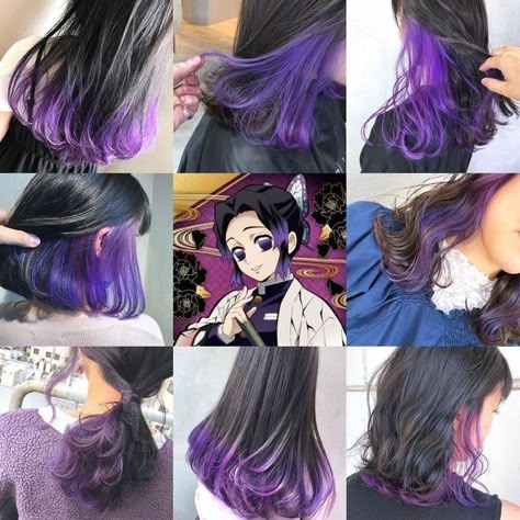 Kawaii Shoulder Length Hairstyles, Shinobu Long Hair, Shinobu Hair, Anime Hair Color, Boosting Confidence, Dyed Hair Inspiration, Hair Inspiration Short, Pretty Hair Color, Dye My Hair