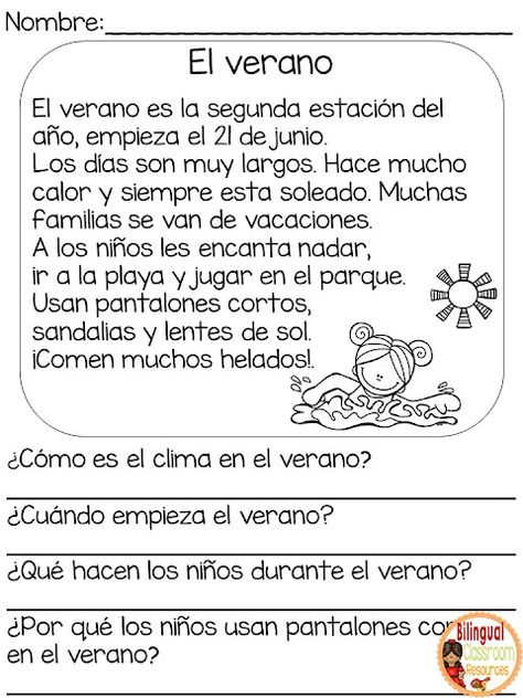 4 FREE No Prep Reading Comprehension Passages in Spanish - Get Them Now! Spanish Comprehension Worksheets, Spanish Stories For Beginners, Spanish Paragraph, 4th Grade Reading Worksheets, Spanish Reading Activities, 2nd Grade Reading Worksheets, 2nd Grade Reading Comprehension, Spanish Reading Comprehension, First Grade Reading Comprehension