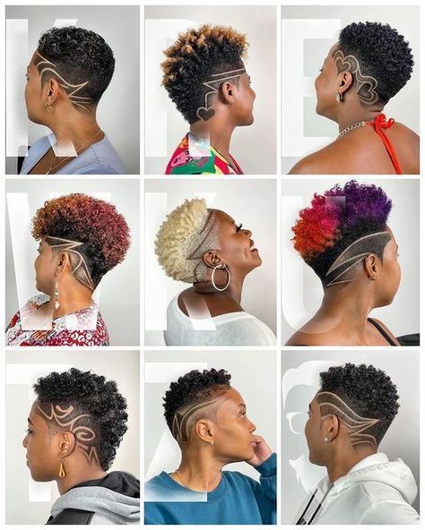 Hair Cuts For Black Women, Black Women With Short Hair, Tapered Haircut For Women, Fade Haircut Women, Women With Short Hair, Natural Hair Haircuts, Short Natural Haircuts, Short Hair Designs, Black Hair Short Cuts