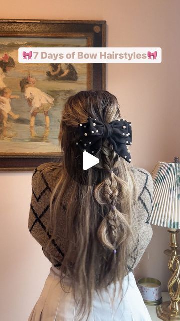 Ashley Rae on Instagram: "7 days of bow hairstyle ideas!🎀 

These were all done in less that 7 minutes, but they look so much more put together with the added detail of the bow! After scrolling through and trying tons of different hairstyle ideas, these 7 are some of my quick go to’s! 🫶🏼 

#hairstyles #hairstyleideas #bowhairstyle #hairtipsandtricks #hairtutorials #hairtutorial #beautytips #whattoweartoday" Hairstyle With Bow Clip, Bow Hairstyles, Bow Hairstyle, Clip Hairstyles, What To Wear Today, 7 Minutes, Different Hairstyles, Bow Clips, Hairstyle Ideas