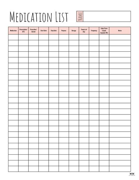 Use these FREE Medication List Templates to keep track of all the different medications you are currently taking. Print from home! Medication Schedule, Medication List, Stock List, Life Binder, Schedule Template, List Template, Keep Track, From Home, Free Printables