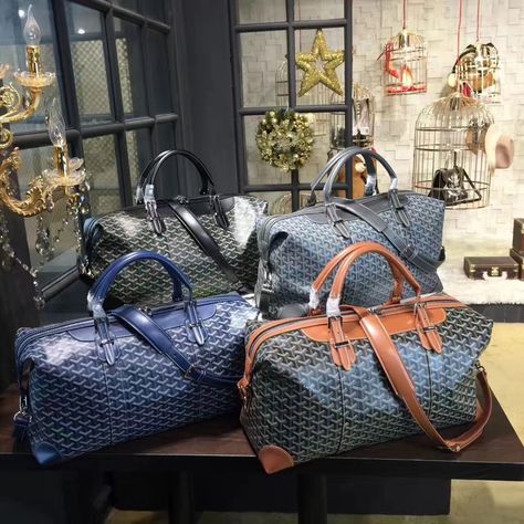 Goyard Luggage, Goyard Men, Business Travel Bag, Charcoal Blue, Goyard Bag, Travel Duffle Bag, Leather Travel Bag, Bag Essentials, Travel Duffle