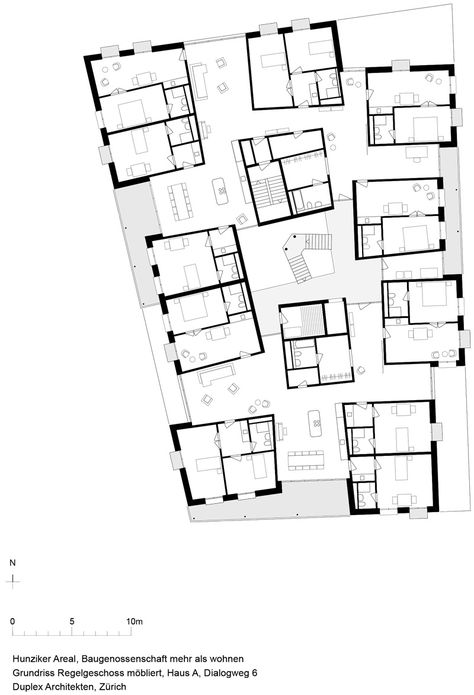 Housing cooperative “Mehr als Wohnen” . 18, Hunziker Areal , Zurich. | habitatge col·lectiu 2 /collective housing/vivienda colectiva/ logement colectif/ habitaçâo coletiva Housing Cooperative, Cluster House, Co Housing, Danish Architecture, Collective Housing, Building Costs, Architectural Competition, Community Space, Social Housing