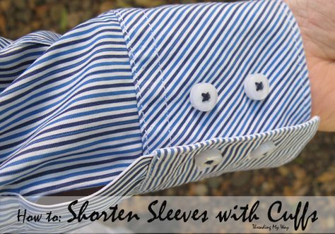 How To Shorten Sleeves With Cuffs, Shorten Long Sleeves Hack, Shortening Sleeves On A Shirt, Clothing Transformations, Shorten Sleeves, Alter Clothes, Sleeves With Cuffs, Kidney Recipes, Sewing Tricks