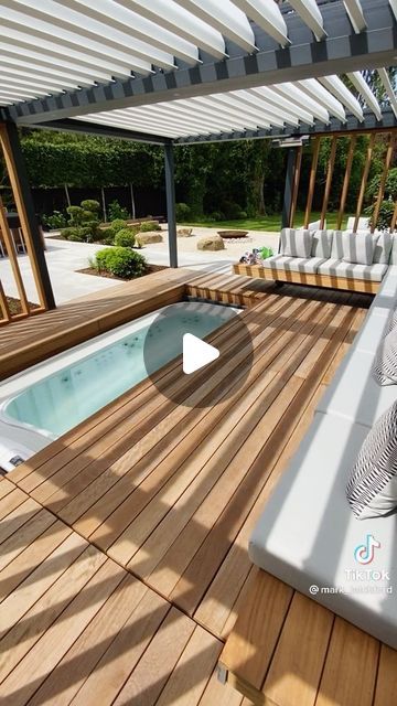 Interior Design and Decor on Instagram: "Sliding deck as great option to have it all in an outdoor space 😍

#slidingdeckpoolcover #garden #gardendesign #luxuryapartments #interiortrends #livingroom #interiordesign #interiortrends #amazinginteriors #wohninspiration #interiorgoals #greatdesign #zeitlos #kitchengoals #homedecor #inneneinrichtung #design #design-inspiration #wohnideen #interiorgoals #luxuryhomes" Sliding Pool Deck, Pool Deck Cover, Deck Cover, Pool Covers, Covered Decks, Pool Cover, Pool Deck, Luxury Apartments, Design Design