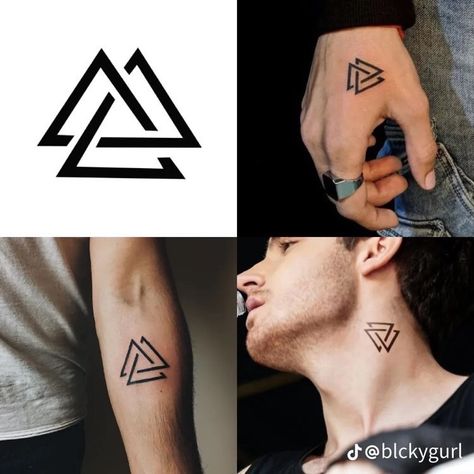 Triangle Tattoo Design Unique, Tatoos Men Ideas Hand, Simple Forearm Tattoo Men, Small Tattoos For Boys, Simple Leg Tattoos, Triangle Tattoo Design, Men's Tattoo, Teacup Tattoo, Simple Hand Tattoos