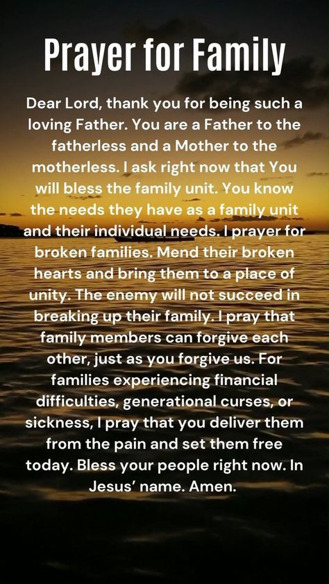 A prayer for your family to be blessed and strengthened. #inspiration #prayer #family #blessed #forgiveness | Inspired Encouragement | Inspired Encouragement · Original audio Prayers To Pray For My Family, Family Prayers For Unity, Night Prayer For Family Protection, Family Prayers For Blessings, Praying For Family, Prayer For Family Unity, Prayers For Your Family, Prayers For My Family, Morning Prayer For Family