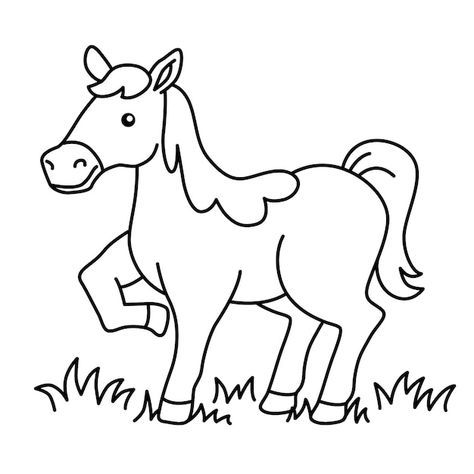 Animals Outline, Carrot Drawing, Horse Outline, Animal Outline, Outline Illustration, Outline Drawing, Outline Drawings, Vector Hand, Arts And Crafts For Kids