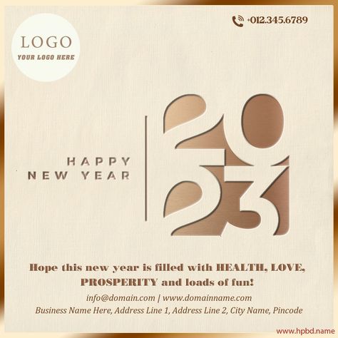 Golden New Year Wishes With Company Info 2025 New Year Design, Happy New Year Card Design, Inspirational New Year Quotes, Happy New Year Logo, New Year Card Design, New Year Wishes Quotes, New Year Post, Happy New Year Card, New Year Quotes