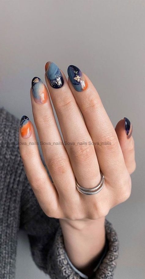 Marble Nail Designs, Painted Nails, Fall Nail Art, Marble Nails, Unique Nails, Fall Nail Designs, Fancy Nails, Chic Nails, Short Acrylic Nails