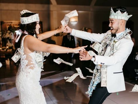 Money Dance Wedding, Wedding Money Dance, Dollar Dance, Polka Music, Filipino Wedding, Simple Beach Wedding, Dance Playlist, Money Lei, Wedding Money