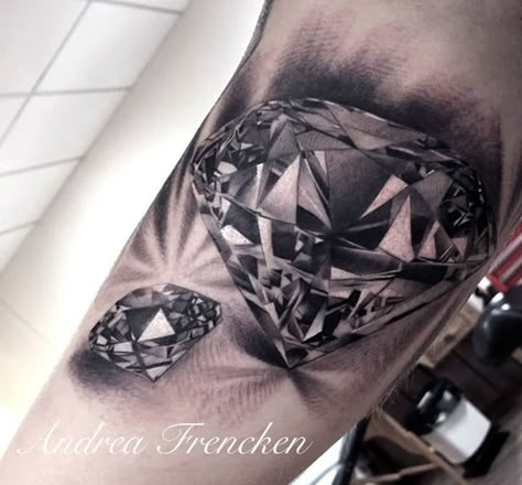 Small Diamond Tattoo, Diamond Tattoo Designs, Inner Bicep Tattoo, Diamond Tattoo, Gem Tattoo, Jewel Tattoo, M Tattoos, Girl Face Tattoo, Blue Rose Tattoos