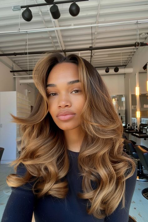 Honey Brown Hair Color, Brown Hair Color Shades, Rambut Brunette, Honey Brown Hair, Brown Hair Inspo, Caramel Hair, Dyed Natural Hair, Honey Blonde Hair, Hair Color Shades