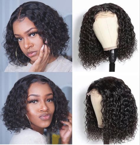 Amazon,Bob, short wig, amazon wig Wigs Wet And Wavy, Amazon Wig, Hair Natural Color, Gorgeous Hairstyles, Wavy Wigs, Curly Bob Wigs, Closure Wigs, Bob Lace Front Wigs, Waves Curls