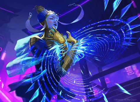 Mtg Kamigawa Neon Dynasty, Mtg Illustration, Kamigawa Neon Dynasty, Neon Dynasty, Magic The Gathering Art, City Games, Super Powers Art, Mtg Art, Overwatch Fan Art